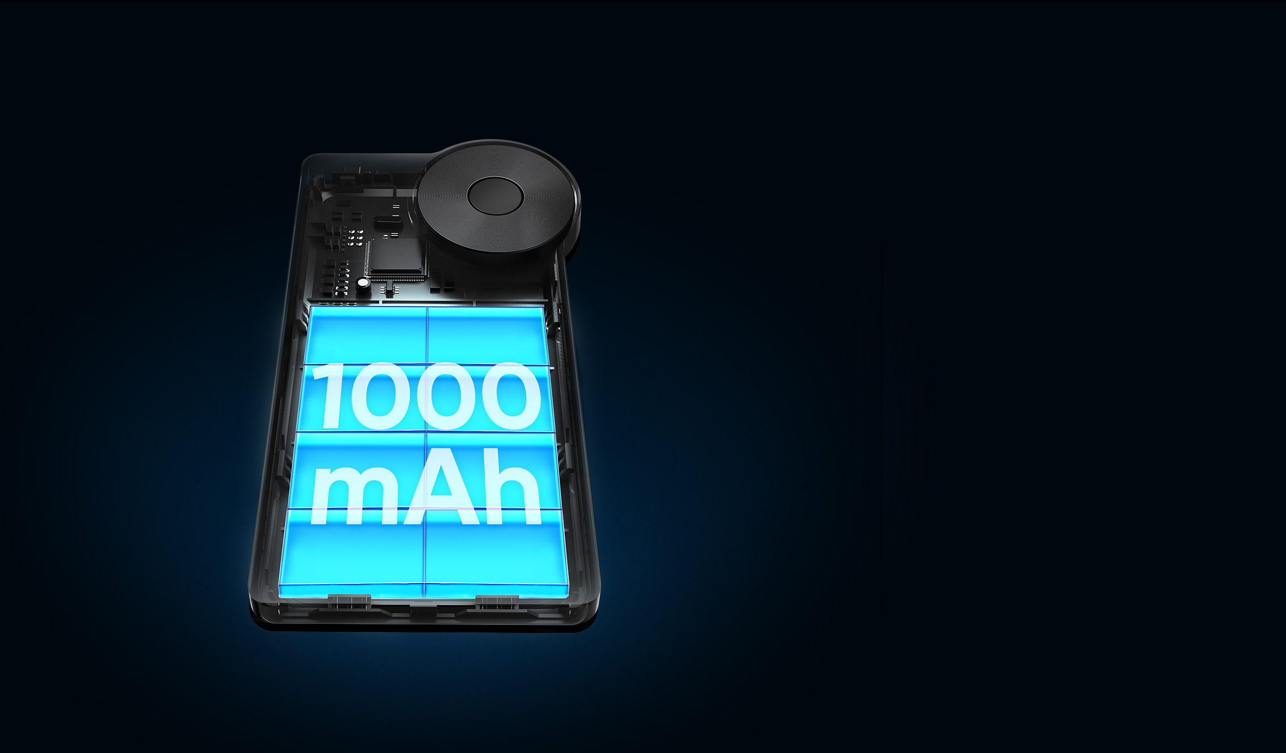 Batería de gran capacidad de 1000 mAh. Le proporciona la energía durante varios días.